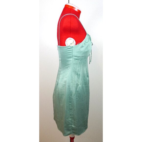 NWT Topshop Gathered Bust Slip Dress in Seafoam Green - Picture 4 of 12